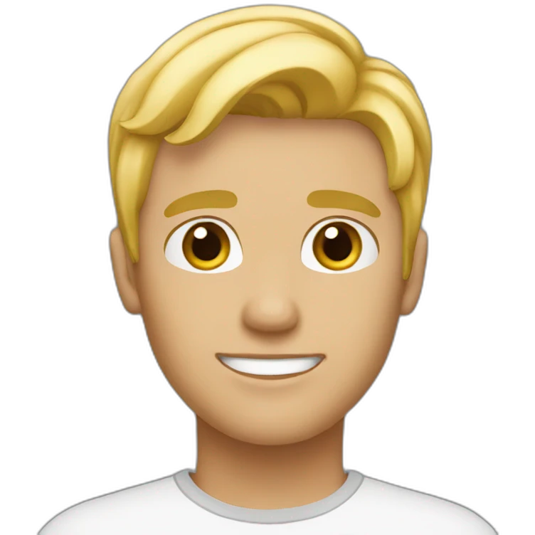 Young man blond hair emoji