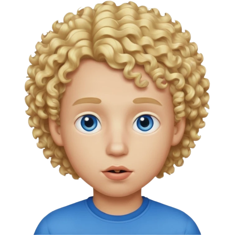Boy, blonde curly hair, big lips, blue eyes  emoji