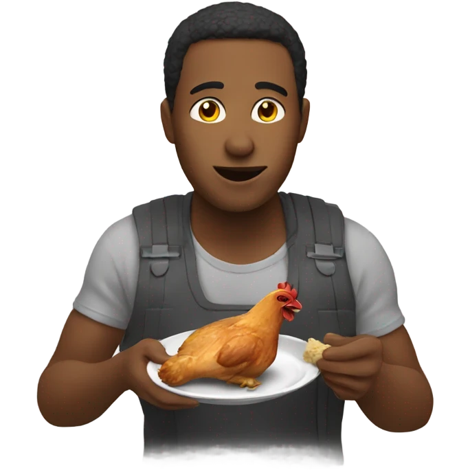 person eating chicken emoji