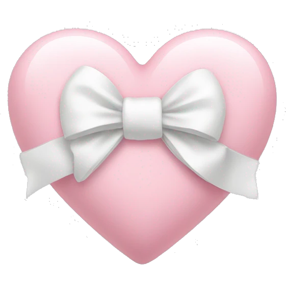 Pastel pink heart with white bow emoji