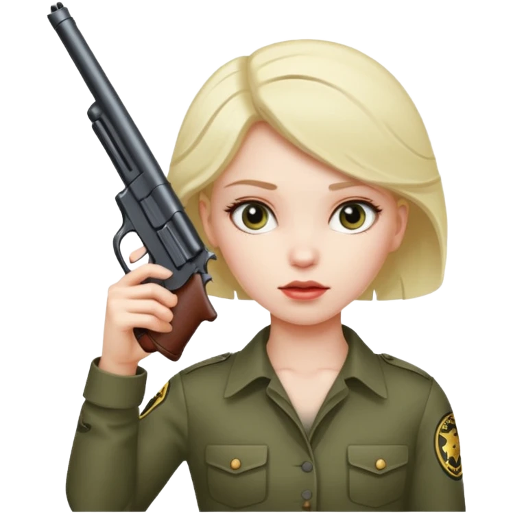 Girl pointing a gun at her head emoji