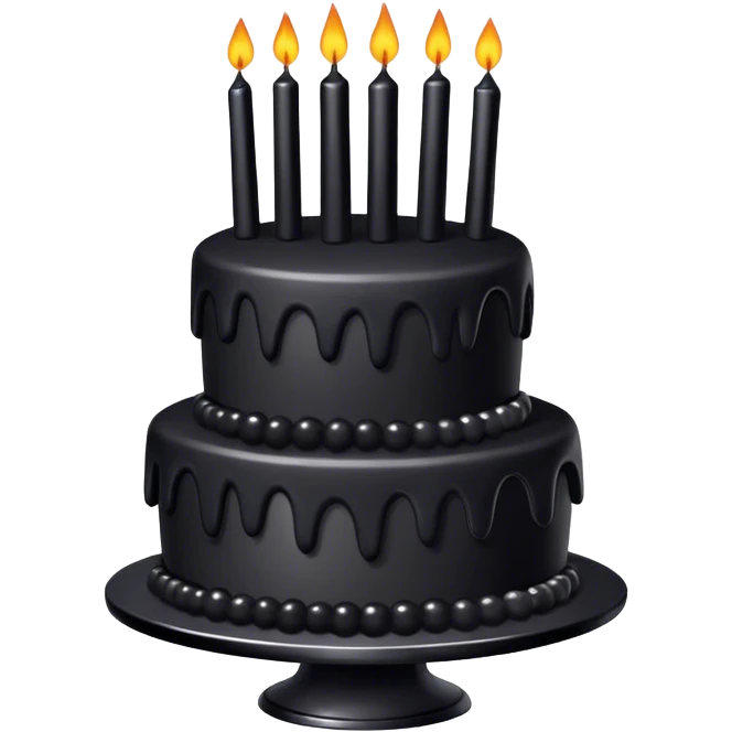 All Black goth cake emoji