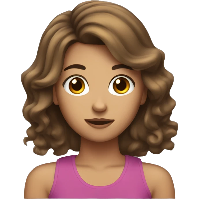 Teen girl with a blow out brown hair emoji