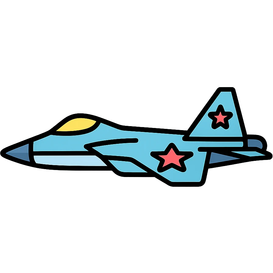Sukhoi Su-57 stealth jet, side view emoji