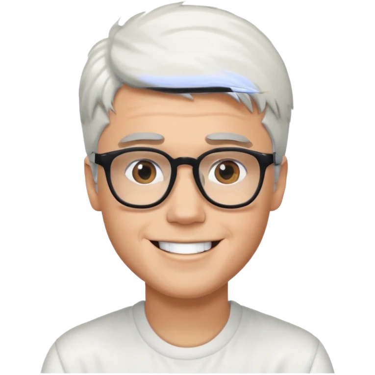 justin bieber with white hair and glasses emoji