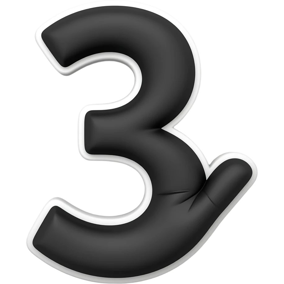 Hand making a 3 black skin emoji