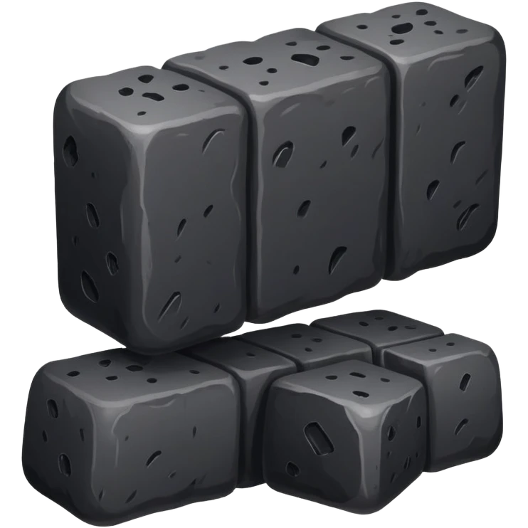 Coal briquette, a compressed block of coal dust used as fuel emoji