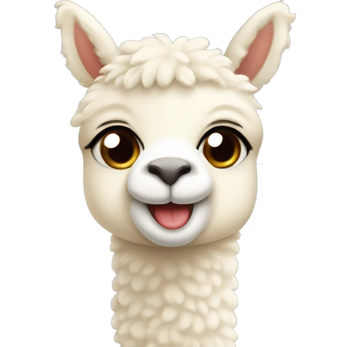 Cute cartoon￼-like cream alpaca emoji