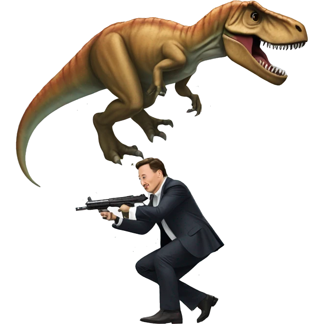 Elon musk shooting a trex  emoji