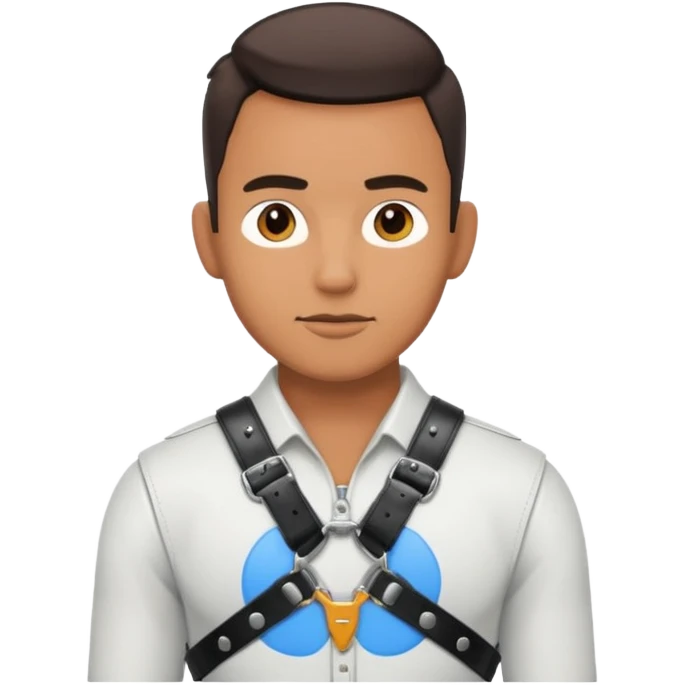 confident gay man in a leather harness emoji