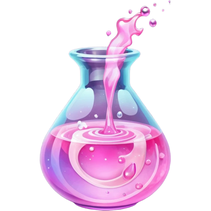pink Magic Fantasy Potion, Glass Low Poly emoji