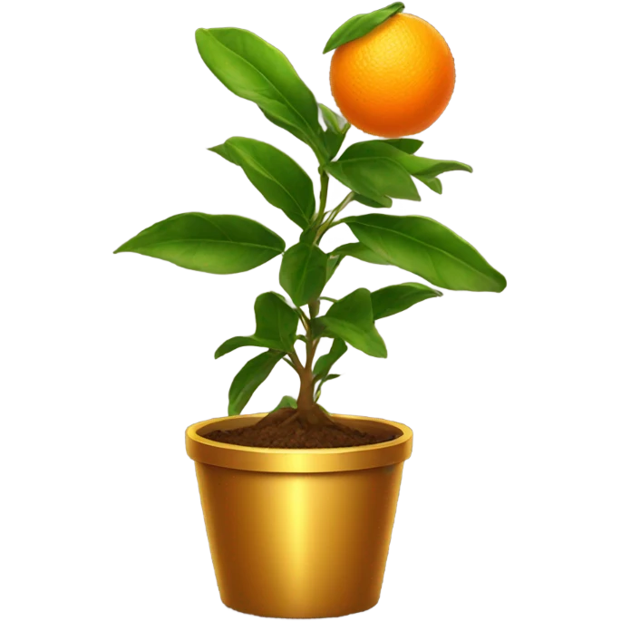 orange plant in gold pot emoji
