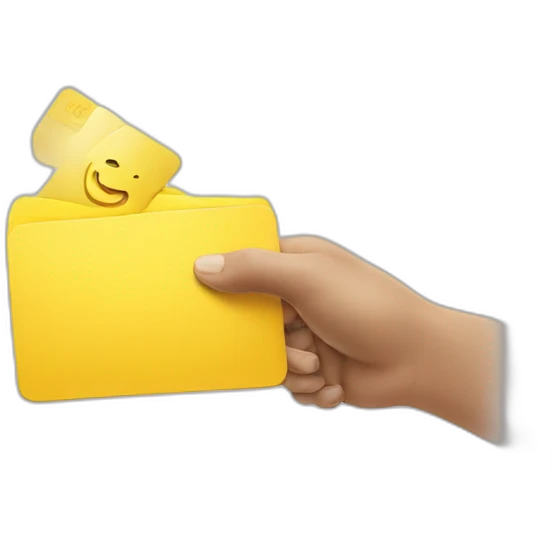 hand with a yellow card emoji