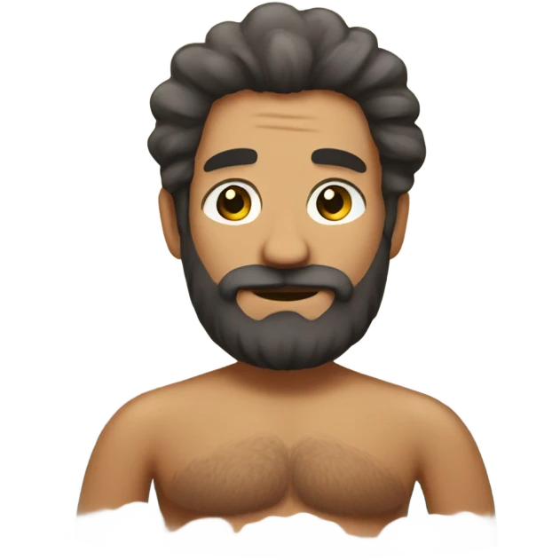 Hairy man relaxing in spa emoji
