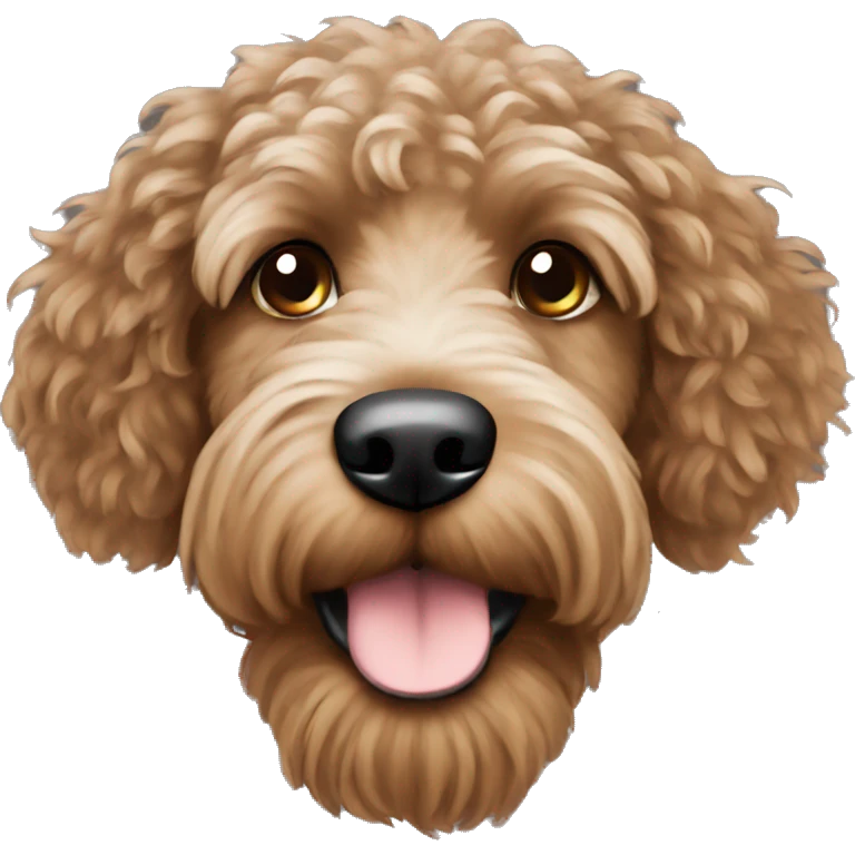 Create a brown Australian labordoodle emoji