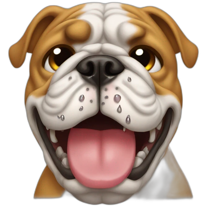 bulldog crying tears emoji