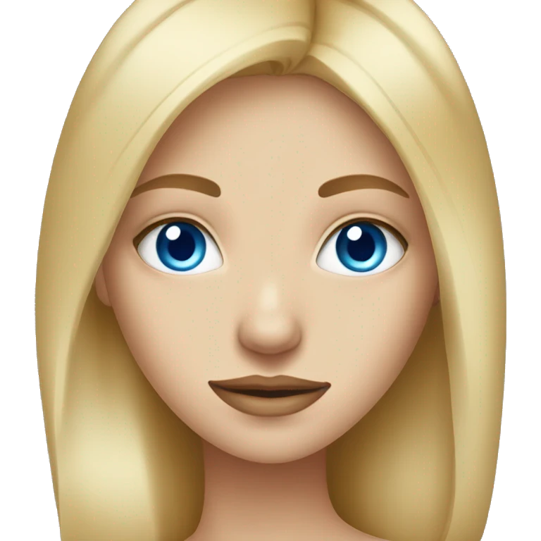 Blue eyes blonde girl portrait looking at viewer emoji
