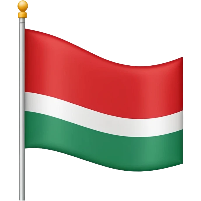 Create a clean emoji-style icon of the flag of the
Square shape, flat vector design, iOS/Unicode emoji style.
Colors:
– top stripe: green
– bottom stripe: red
– thin white horizontal line in the middle.
No text, no symbols, no coat of arms.
Minimalistic, bright, high contrast, emoji-style. emoji