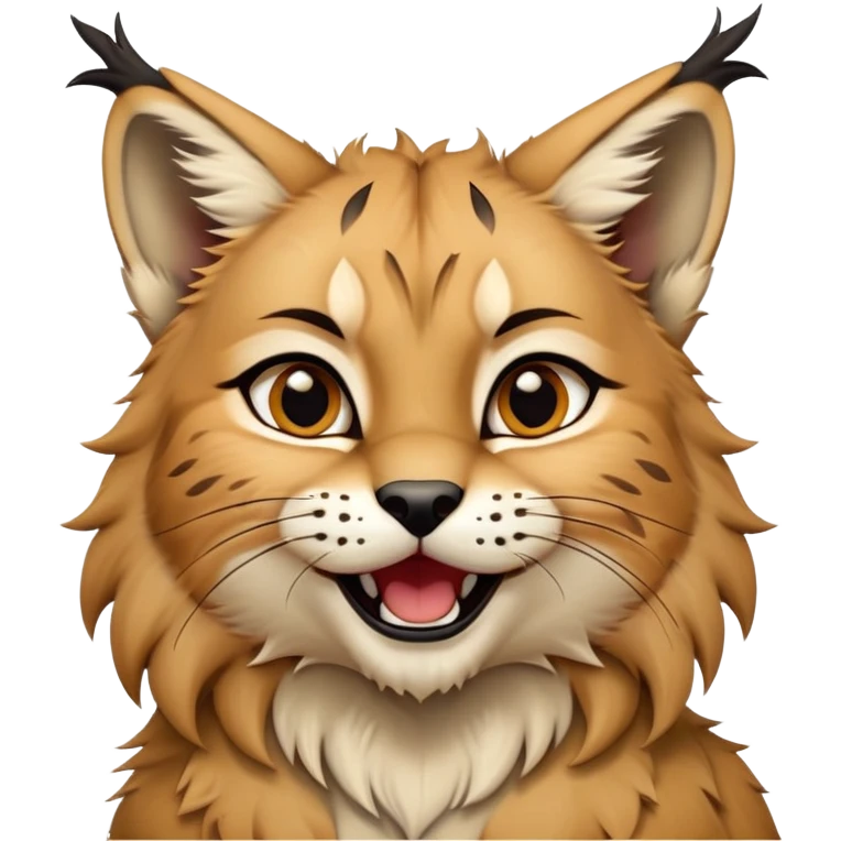 Cinematic-realistic cute-Lynx-Portrait-Emoji – Head tilted dramatically with an exaggeratedly amused expression, featuring a thick, tufted golden-brown coat with striking black ear tufts, wide, expressive amber eyes filled with playful disbelief. emoji