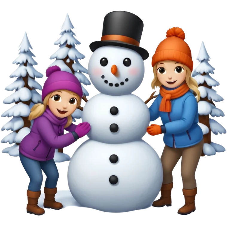 people making a snowman emoji