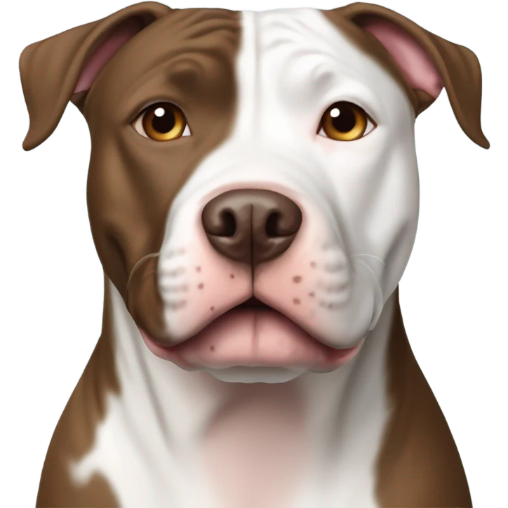 brown and white pit bull terrier blue eyes emoji