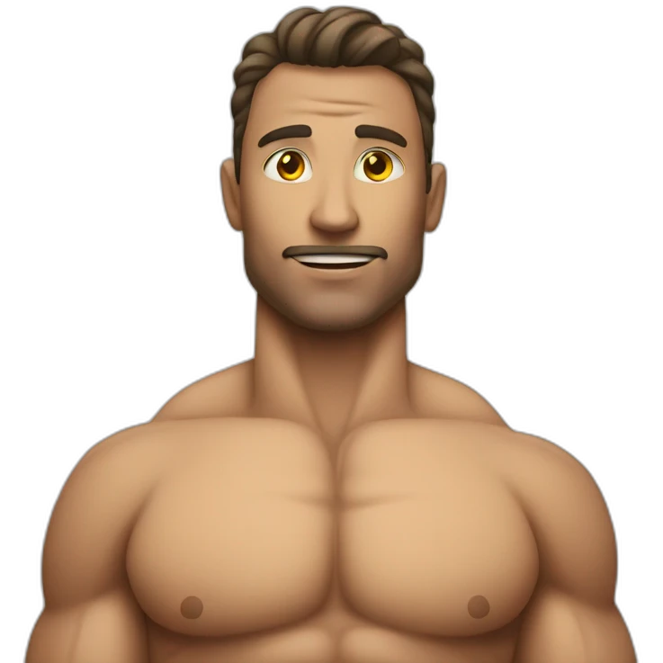 Muscular man in string emoji