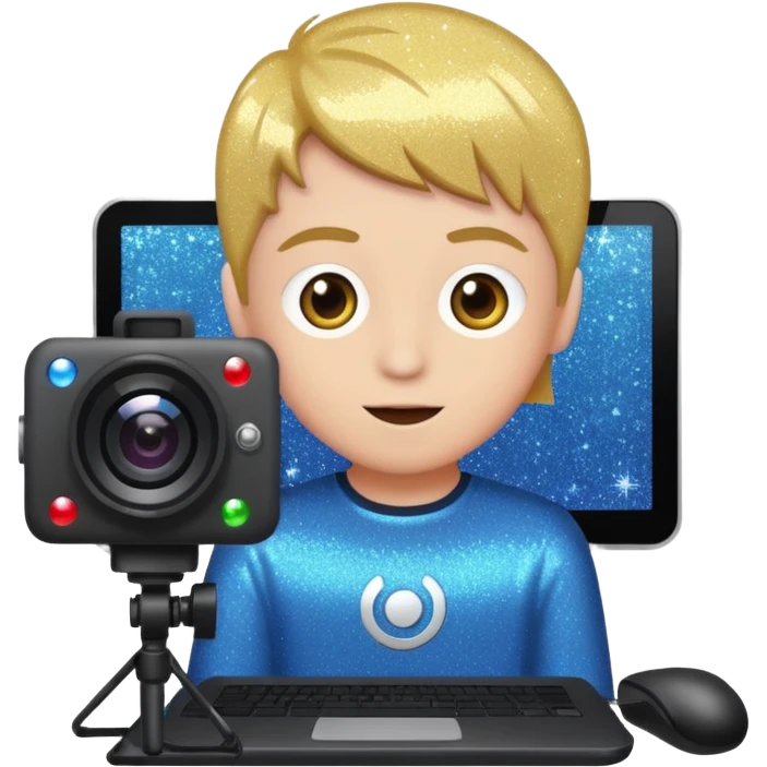 glitter cian web cam emoji