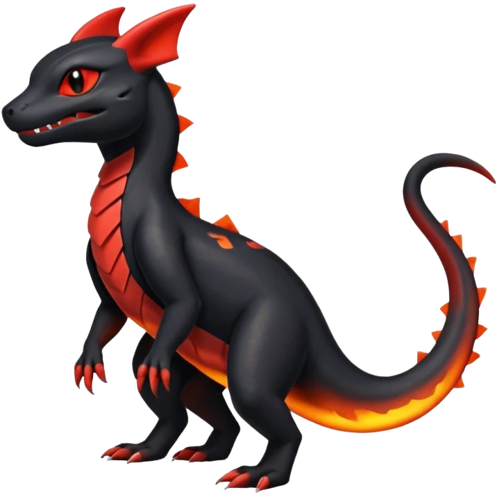 Shiny Salandit-Umbreon-Charmeleon-Fakémon-hybrid-creature (full body)  emoji