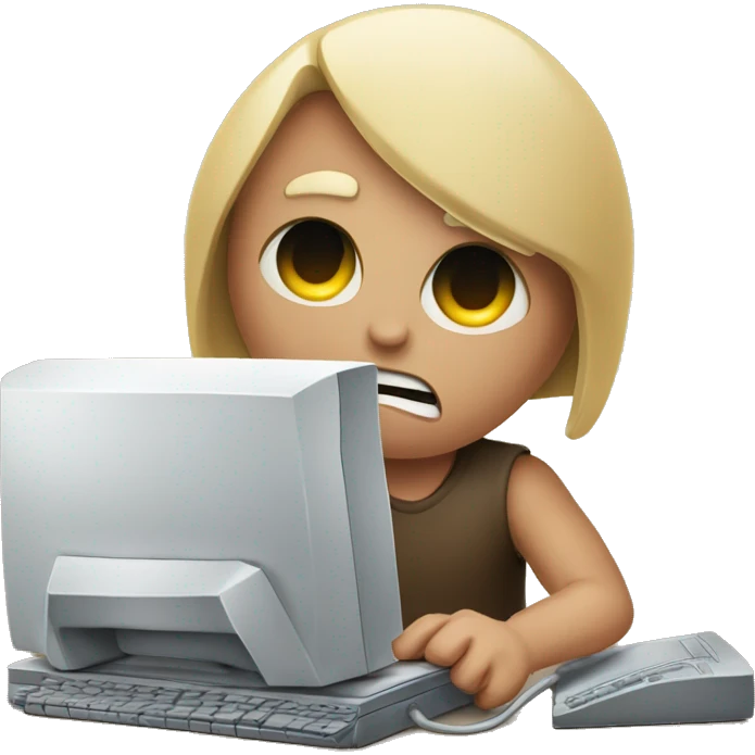 someone breaking a computer emoji