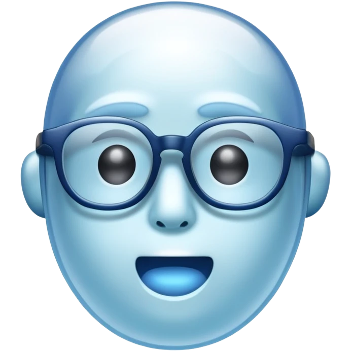ghost without mouth blue glasses emoji