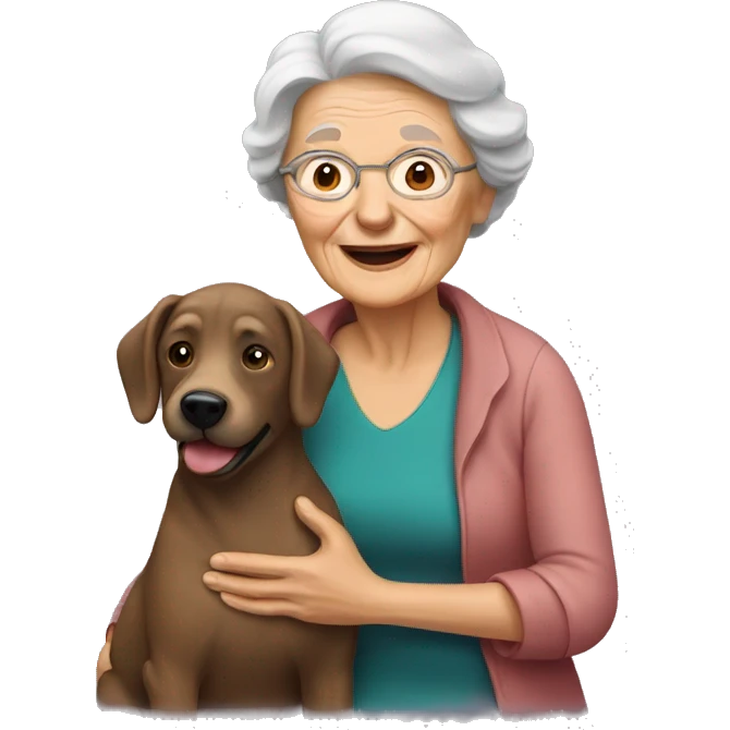 Old women with dog emoji
