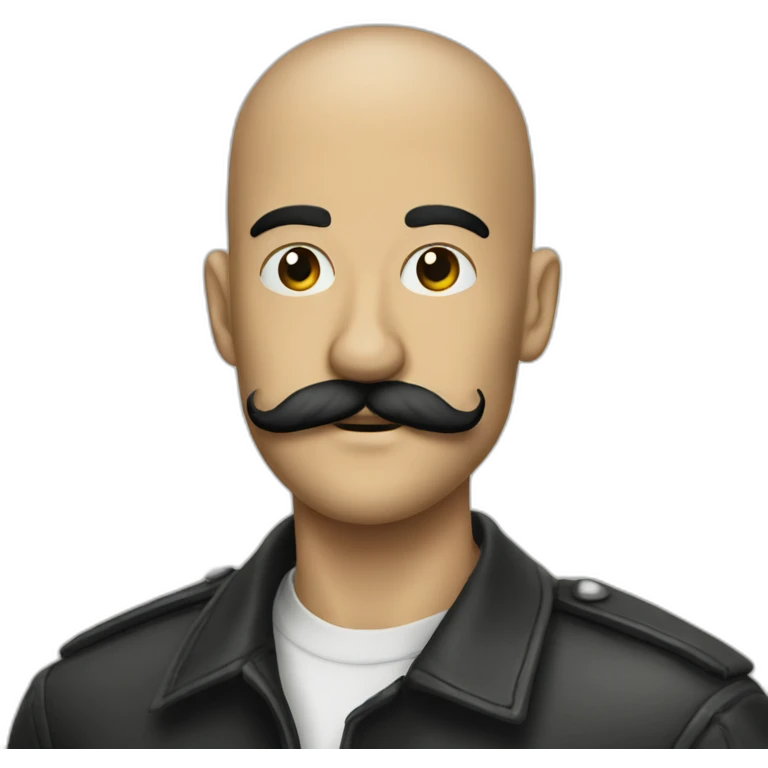 Skinhead with The Beard-Stache mustache emoji