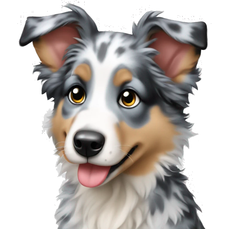 Blue Merle Australia shepherd puppy emoji