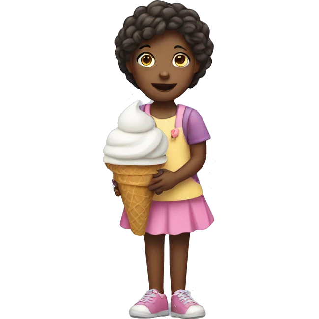 girl with ice cream emoji