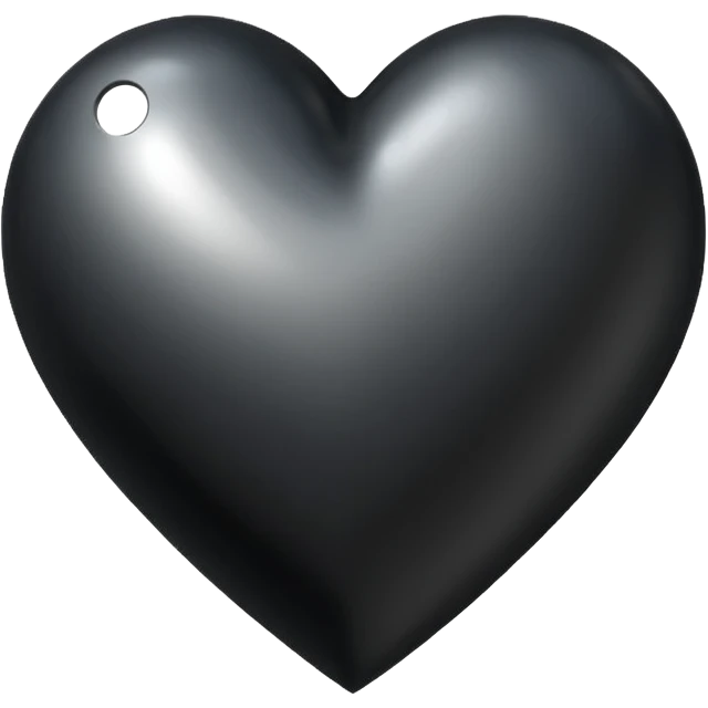 heart with a metallic black finish emoji