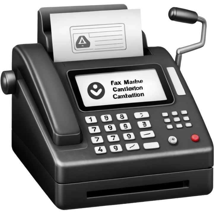 fax machine with cancellation sign over it  emoji