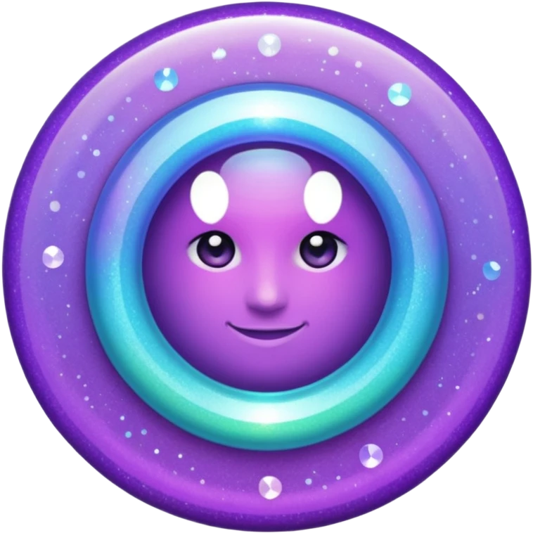Glitter purple and cian inner circle emoji