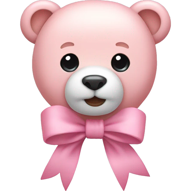 light pink cute bear bow emoji