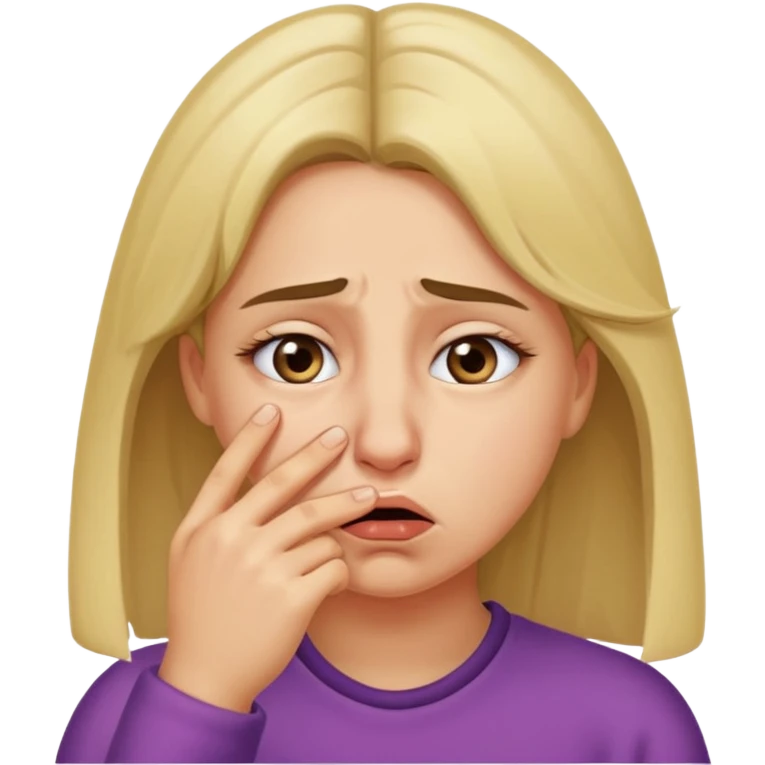 girl touching her for bad smell emoji