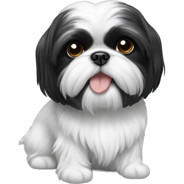 black and white shih tzu emoji