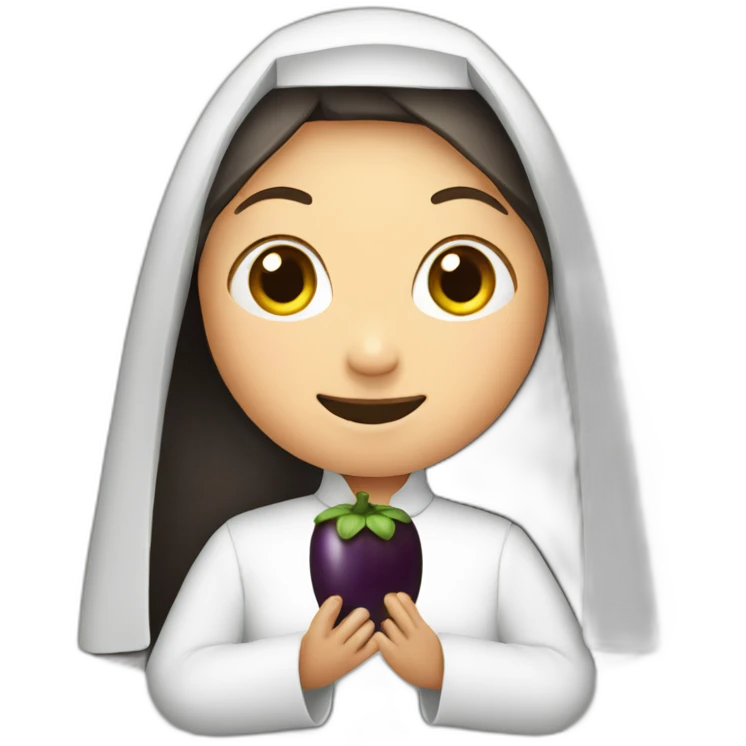 nun holding eggplant emoji