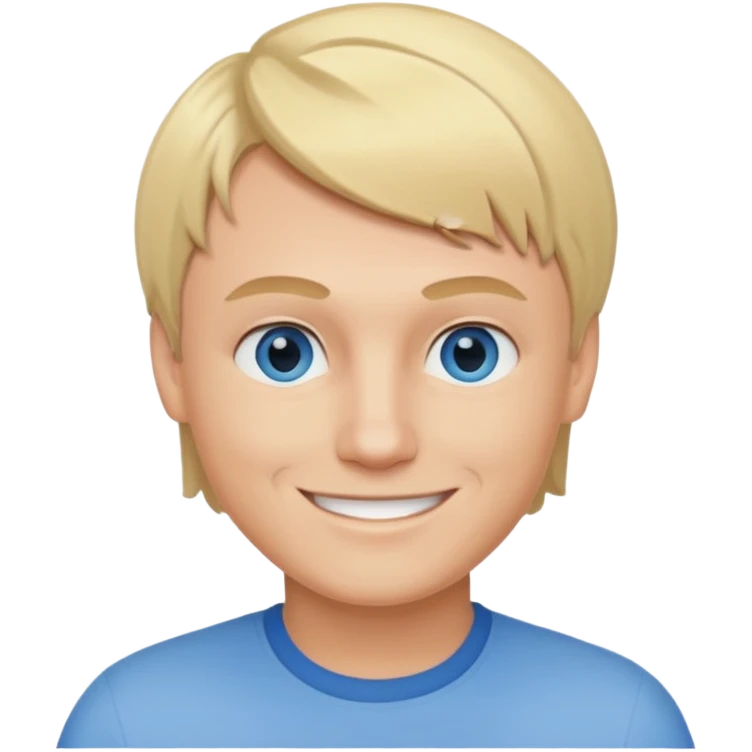 Nick Carter blue eyes, blonde bob cut hair emoji