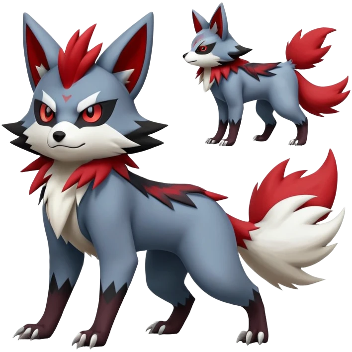 Litten-Zoroark-Zangoose-Mightyena-Zorua full body emoji