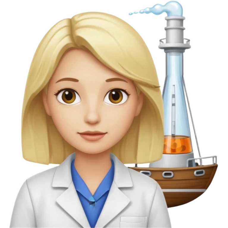blonde scientist on boat emoji