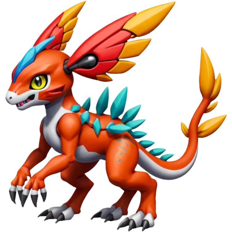 Meloetta-Guilmon-Wargreymon-Protogen-Pokémon-Digimon-Fakémon-fusion-hybrid-creature emoji