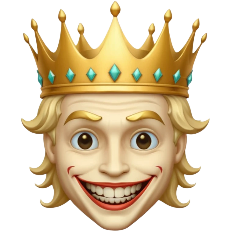 golden joker head and crown emoji