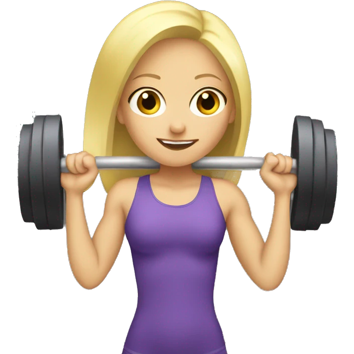 Fit blonde girl weight lifting  emoji