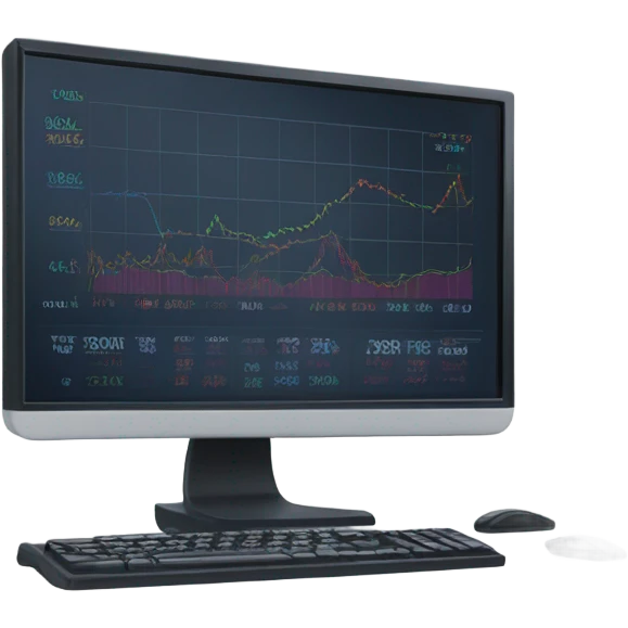 stock market computer emoji
