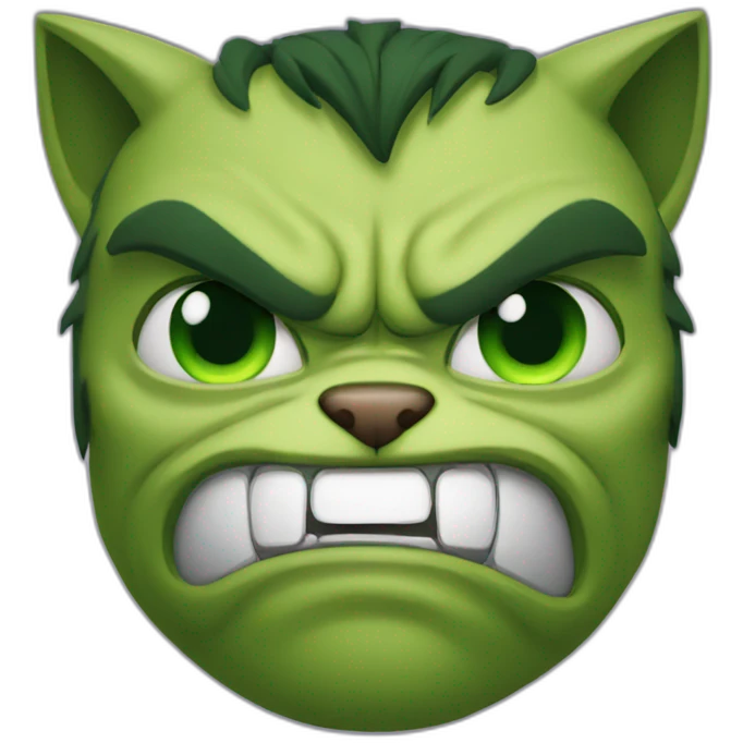Cat hulk face emoji