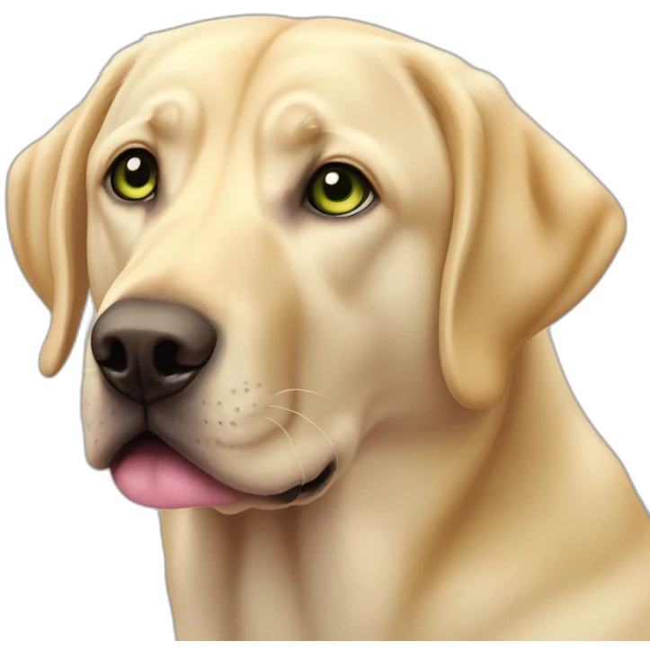 yellow-labrador-pink-nose-green-eyes-wet-pink-nostrils droopy eyess emoji